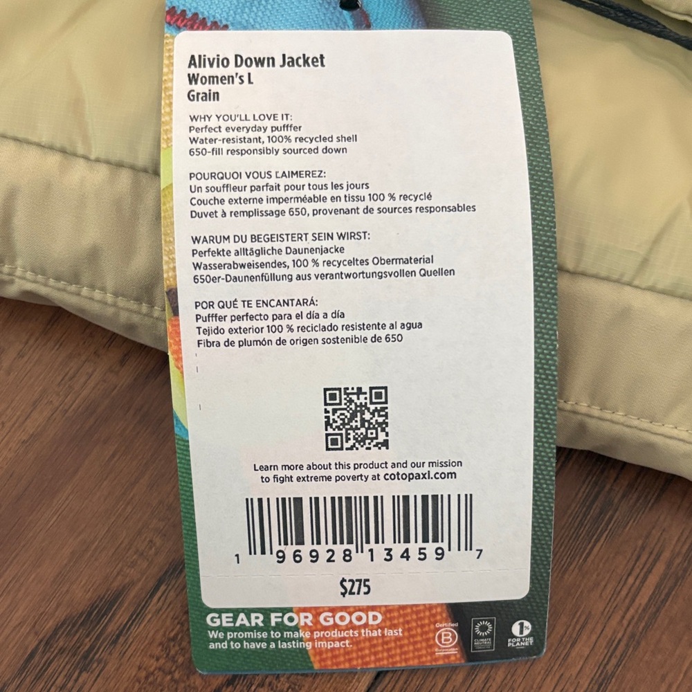 Cotopaxi Women’s NWT Beige Puffer Jacket with under layer 🦙 🏔️ - Picture 3 of 14